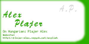 alex plajer business card